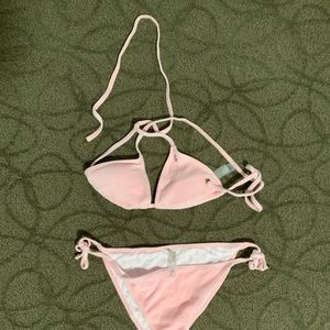 Juicy couture valor velour baby pink string bikini